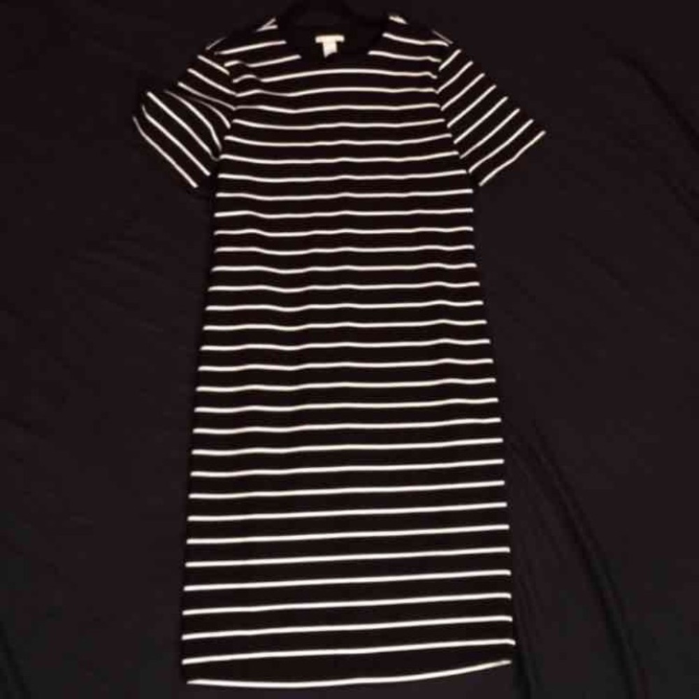 H&M Black & White Striped BodyCon Dress