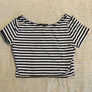 Forever 21 Black and White Striped Crop Top!