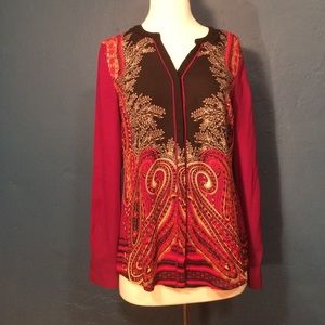 Dana Buchman Multicolored button up blouse