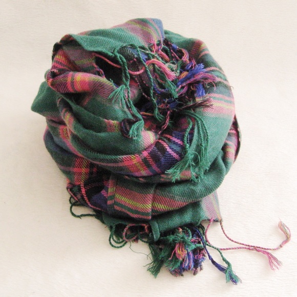 Accessories - Fringe Plaid Scarf