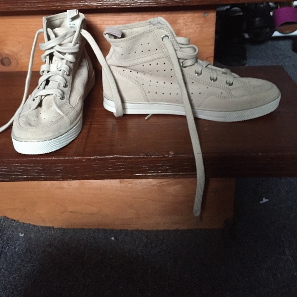 Coach high top suede sneakers