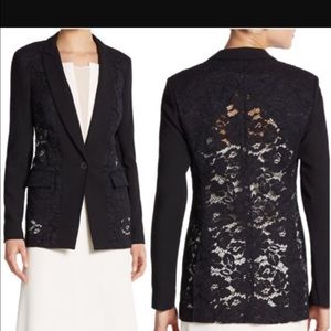 Rebecca Taylor black lace and fabric jacket