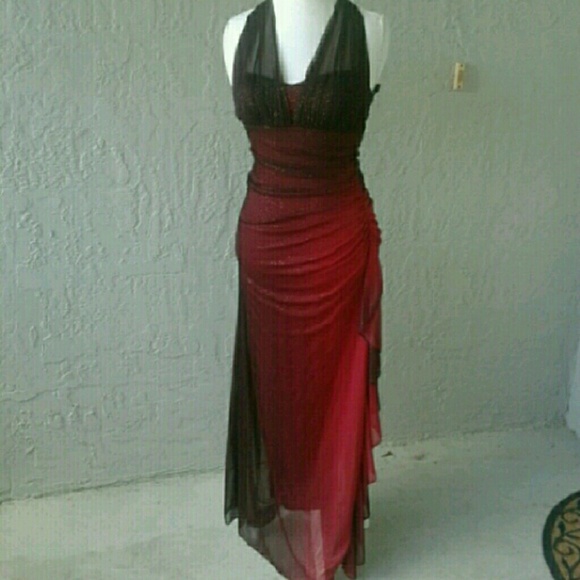 Figure flattering red ombre formal dresses