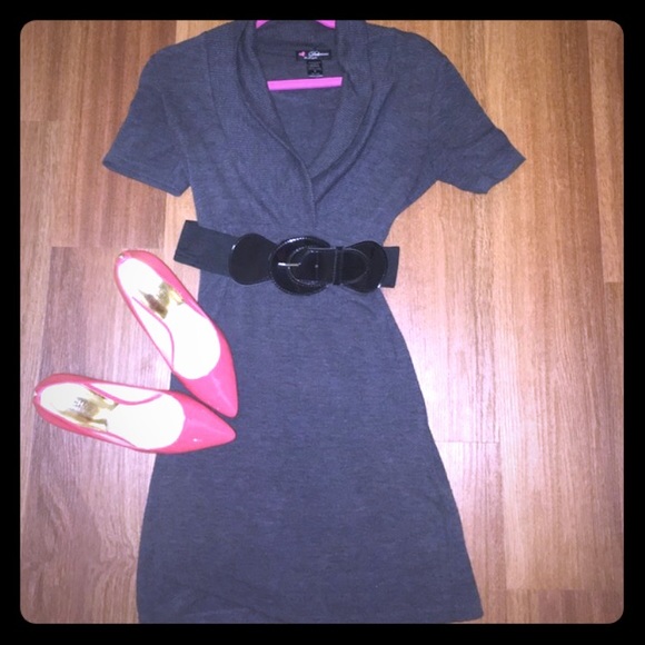 Grey sweater dress