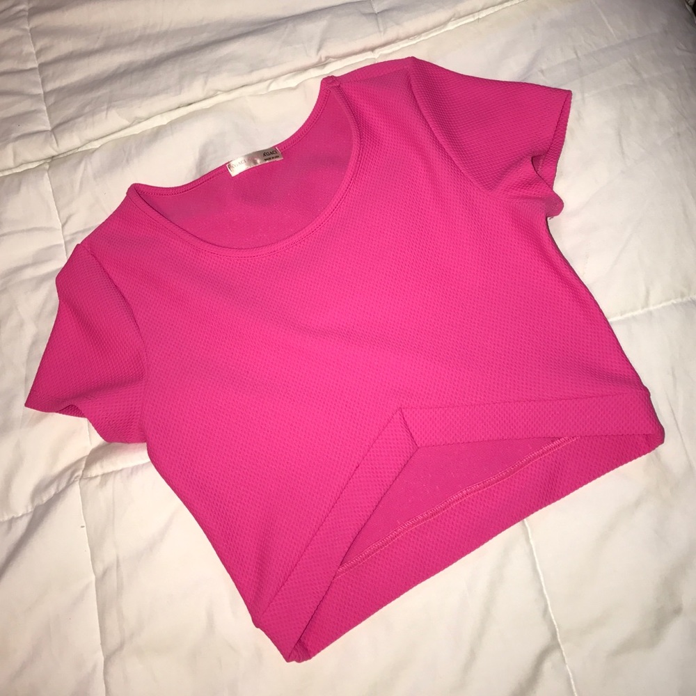 hot pink half shirt
