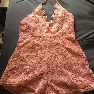Pretty in Pink Lace Romper