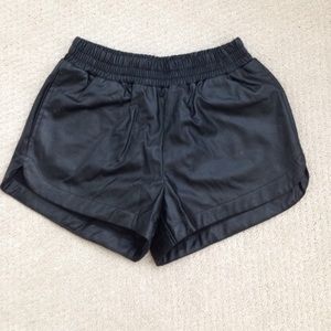 Pleather black shorts