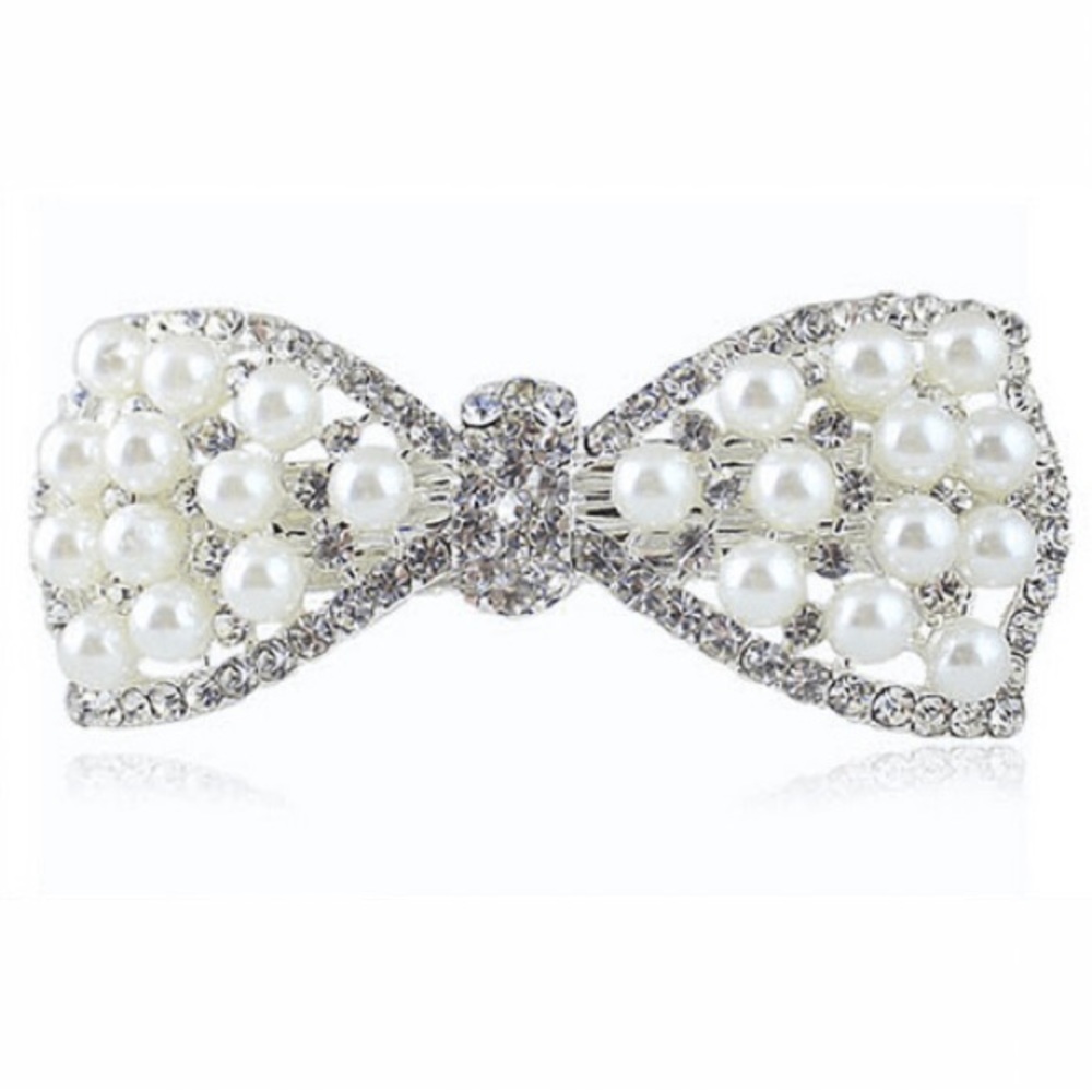 Bow Hair Clip Crystal Rhinestone Barrettes