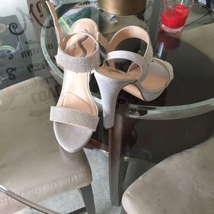 Silver open toe heels! NWOT
