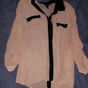 Dusty rose and black button up