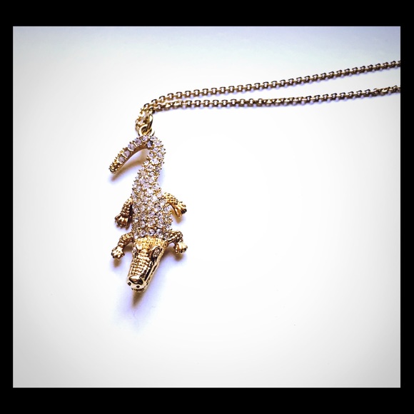 J Crew vintage crocodile pendant necklace
