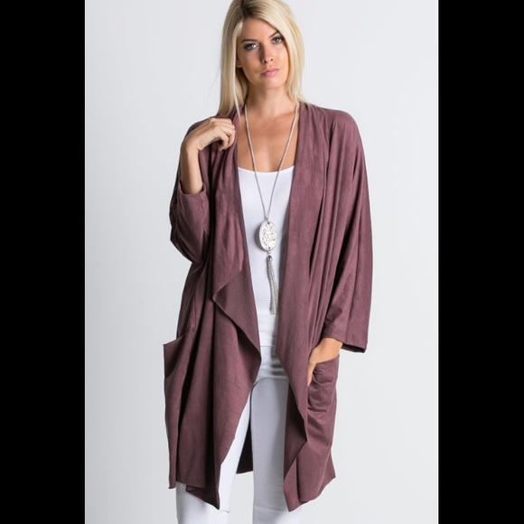 💔LAST ONE💔🏆HOST PICK🇺🇸Mauve Faux Suede Jacket - Picture 2 of 2