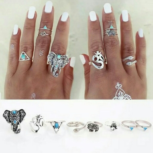 🔴SOLD🔴boho elephant ring set