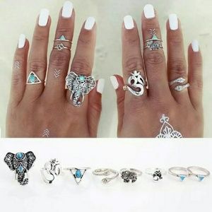 🔴SOLD🔴boho elephant ring set