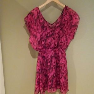 Express pink chiffon dress