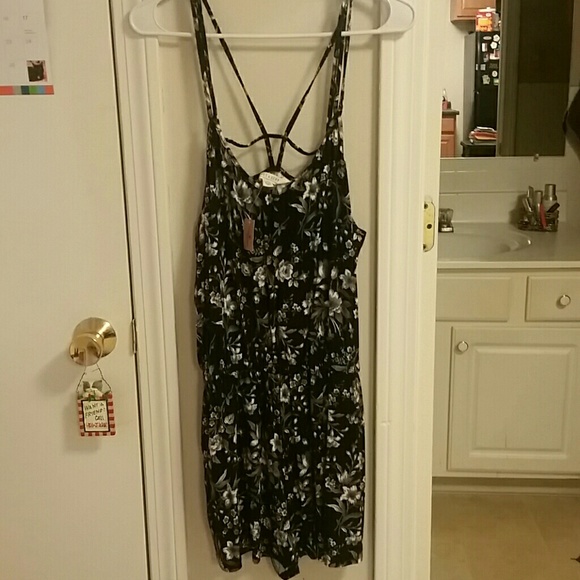 Romper-black floral - size Large