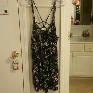 Romper-black floral - size Large
