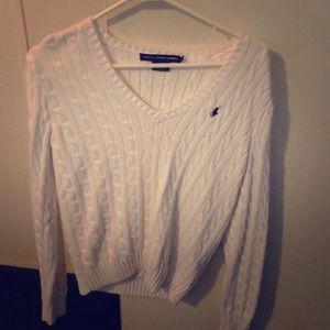 White polo Ralph Lauren sweater size large