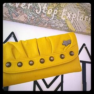 Women's fox wallet mustard yellow