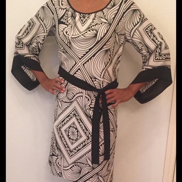 Black and white kimono style dress size medium