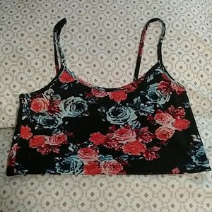 Floral spaghetti strap crop top