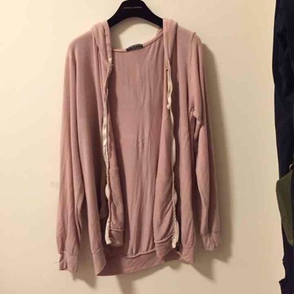 Brandy Melville BM Light pink zipper up sweater