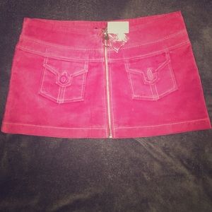 *Brand New* Pink 100% Leather Mini Skirt