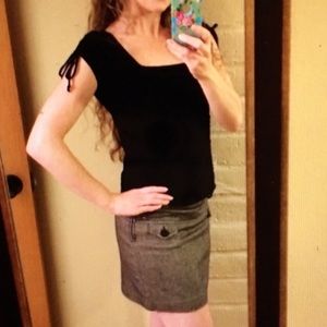 NWOT Tommy Jeans Black & White Wool Short Skirt