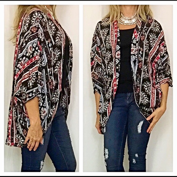✨SALE Adorable Tribal Cardigan Kimono S L - Picture 3 of 4