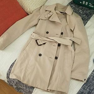 Tan trench coat