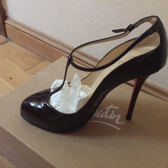 Christian Louboutin Burgundy Patent Leather Pumps