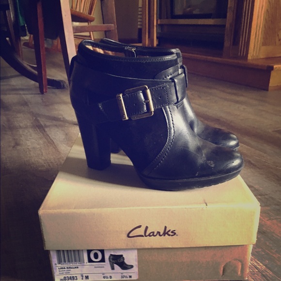 Clarks Black Booties