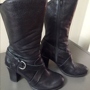 Born mid calf buckle boots
