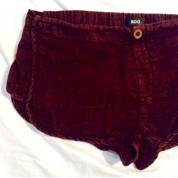 ❗️1 LEFT Urban Outfitters Maroon Dolphin Shorts - Picture 3 of 4