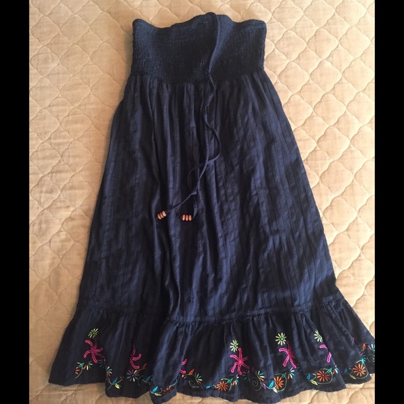 Black strapless/halter sun dress sz medium