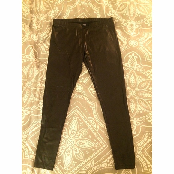 NASTY GAL Slick Black Leggings