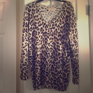Animal print Michael Kors v-neck sweater