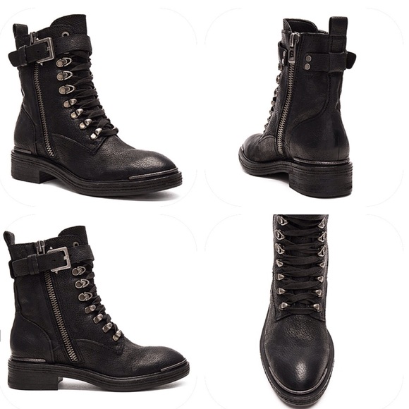🍃💕Dolce Vita Avalon Black Leather Combat Boot - Picture 4 of 6