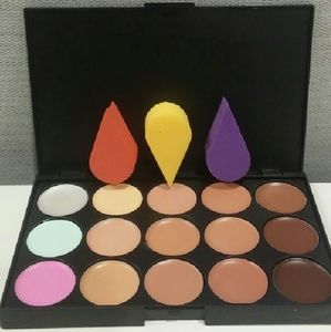 15 color concealer Palette + 3 Blenders