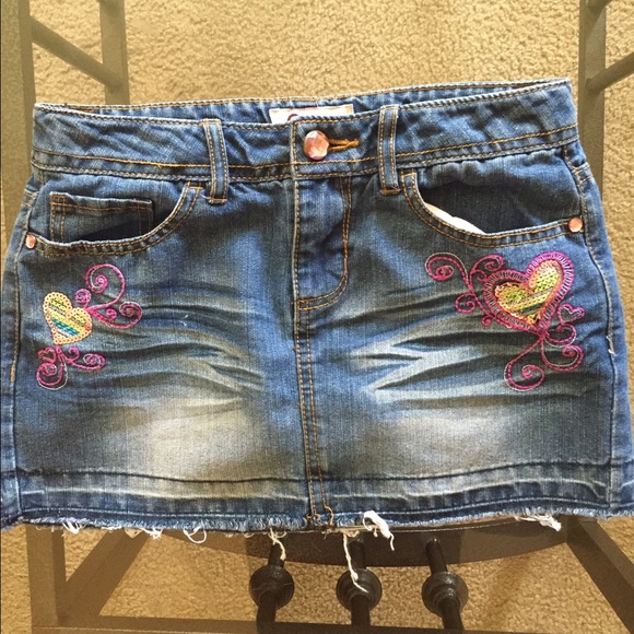 Detailed Sz 12~ Lined Denim Skirt - Picture 1 of 4