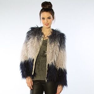 Chaser Brand Dip Dye Faux Fur Coat