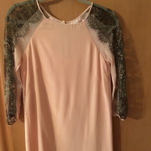 Tibi silk and lace dress