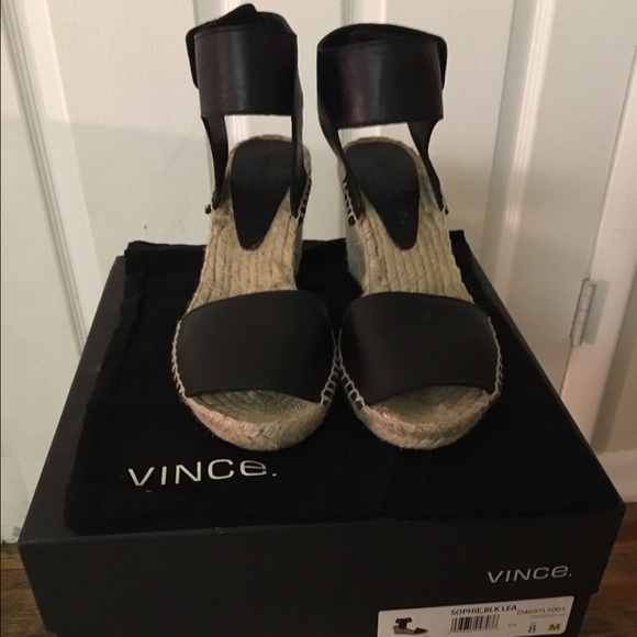 VINCE Sophie Leather Espadrille Size 8