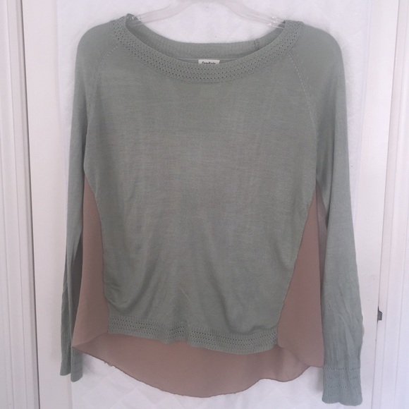 Light green and tan long sleeved shirt
