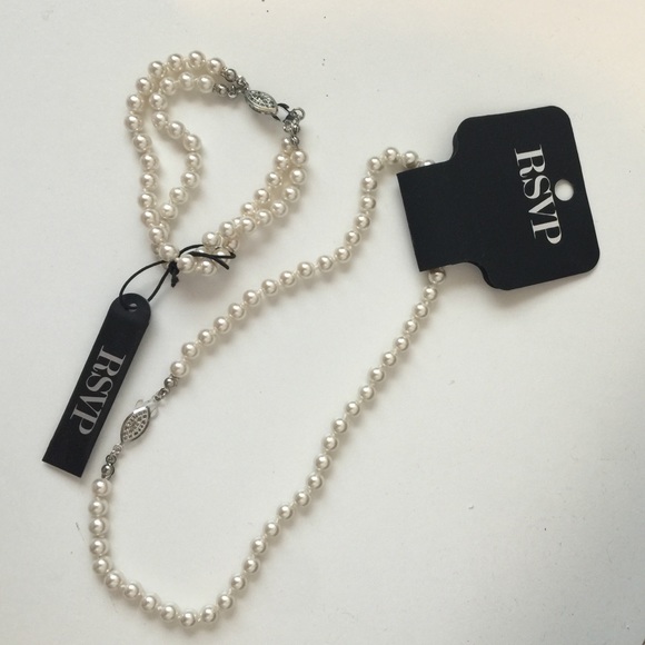 RSVP pearl necklace and matching bracelet