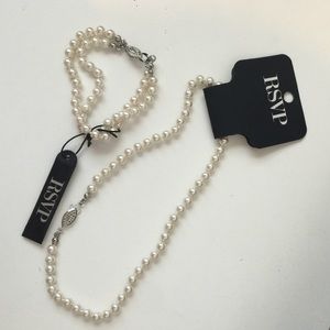 RSVP pearl necklace and matching bracelet