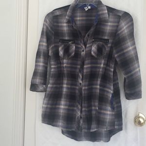 3/4 sleeve flannel
