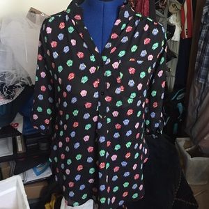 Modcloth Owl blouse size small