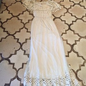 White maxi off the shoulder