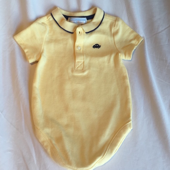 Janie and Jack Layette 3-6 mos yellow onesie